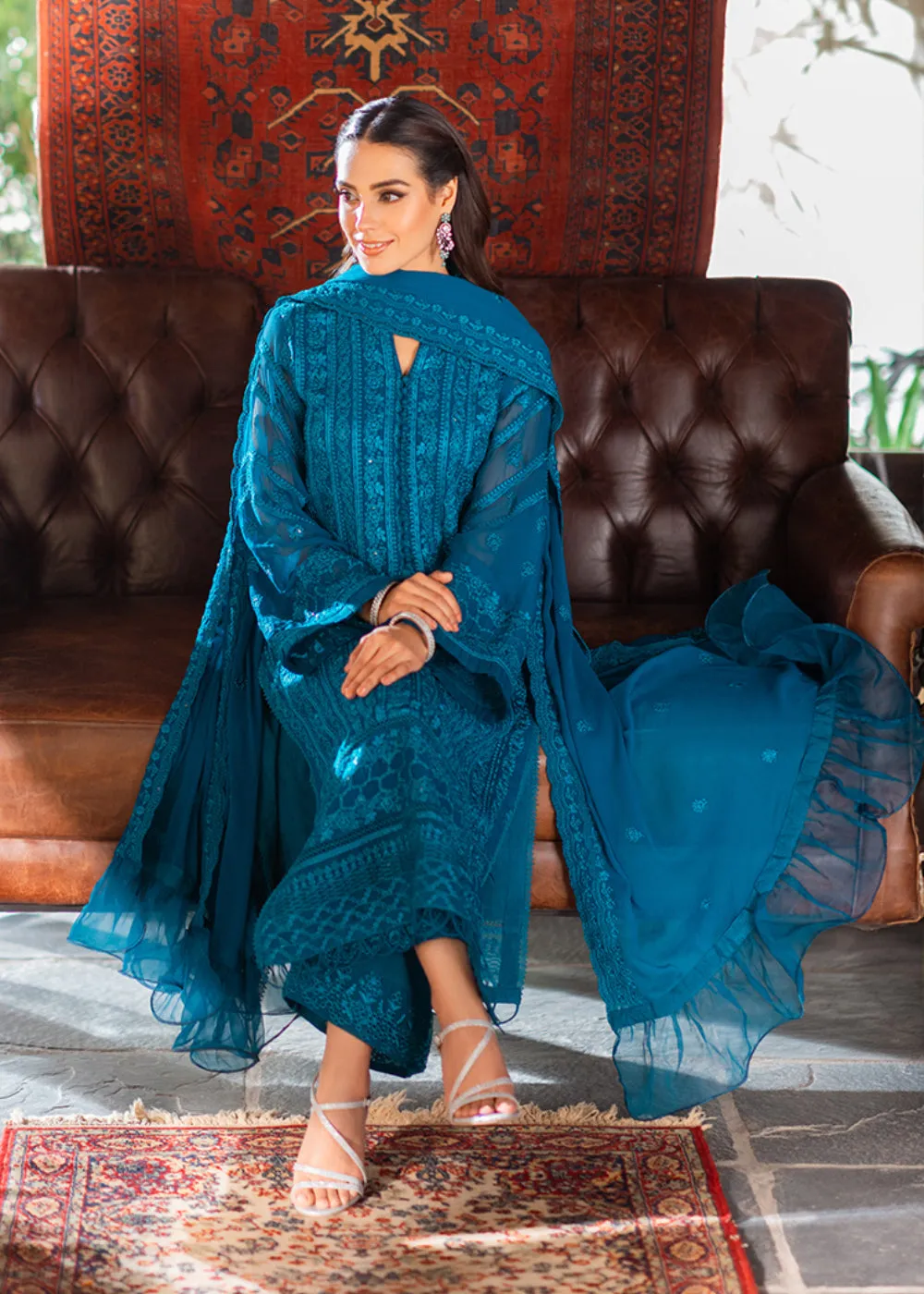 Azure Luxe Festive Embroidered by Ahmed Patel | Gilded Sea