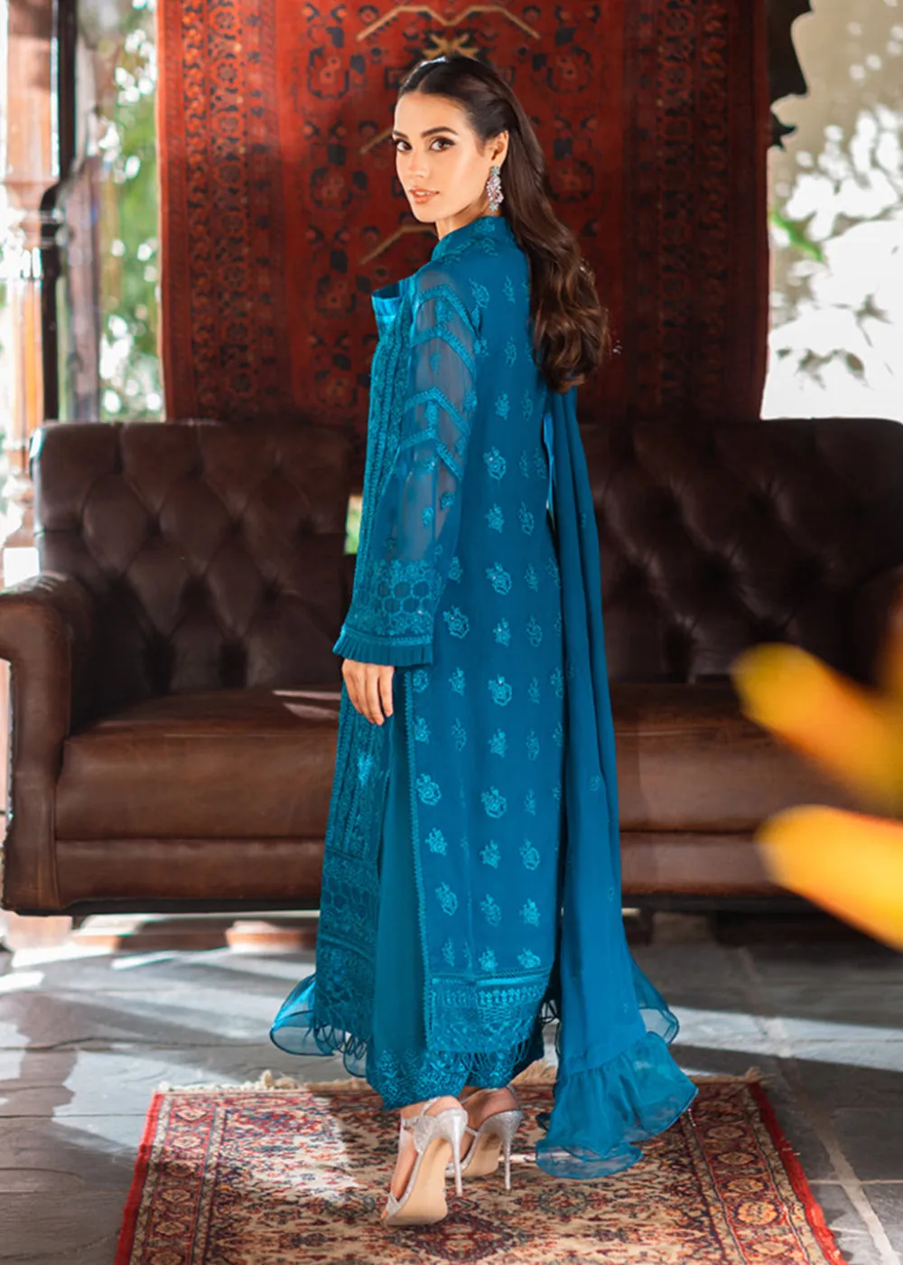 Azure Luxe Festive Embroidered by Ahmed Patel | Gilded Sea