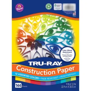 Construction Paper 9in x 12in 12 Vibrant Colors