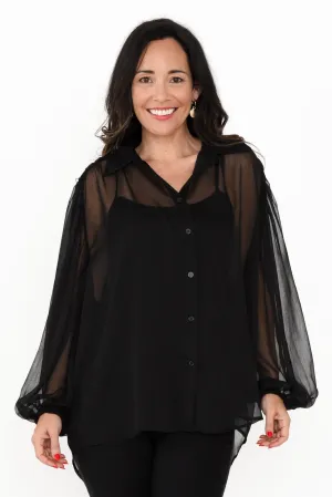 Eden Black Collared Shirt