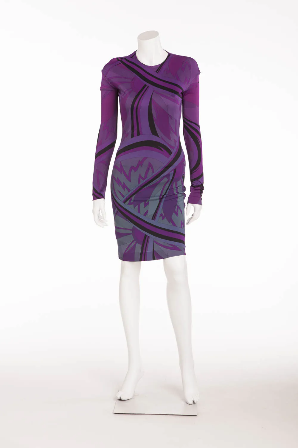 Emilio Pucci - NWT Long Sleeve Purple Mini Dress - IT 42