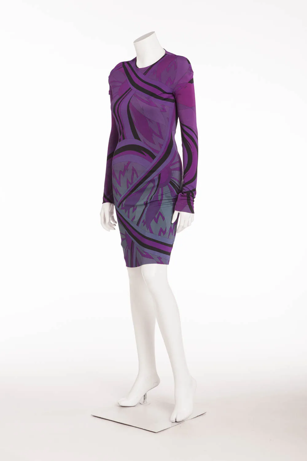 Emilio Pucci - NWT Long Sleeve Purple Mini Dress - IT 42