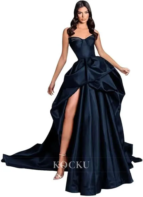 Gorgeous & Charming Off-Shoulder A-Line Split Evening Party Prom Dress