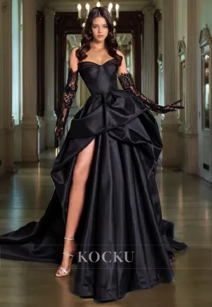 Gorgeous & Charming Off-Shoulder A-Line Split Evening Party Prom Dress