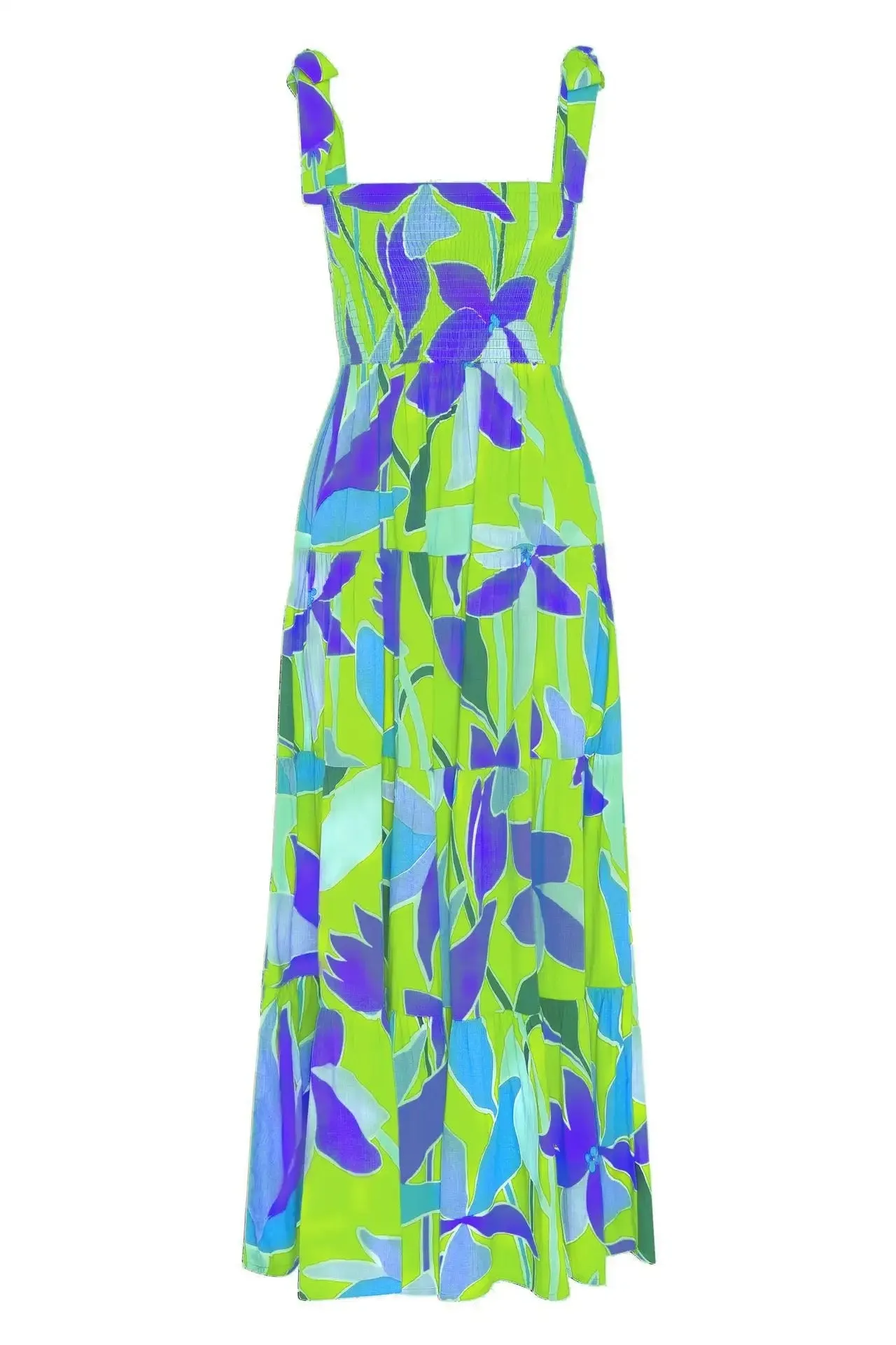 Julia Summer Midi Dress in Green