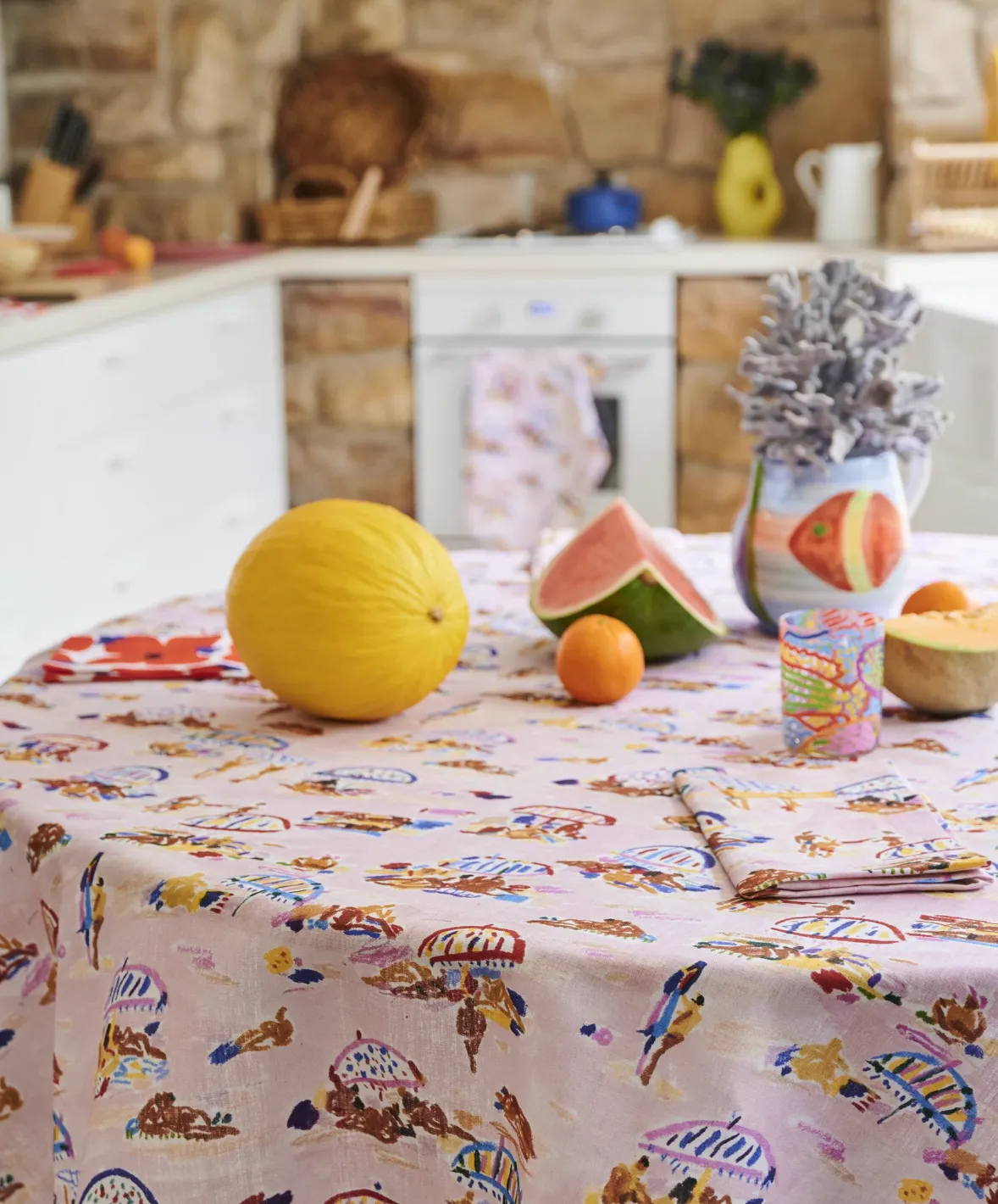 Kip & Co x Ken Done Beach Days Linen Tablecloth