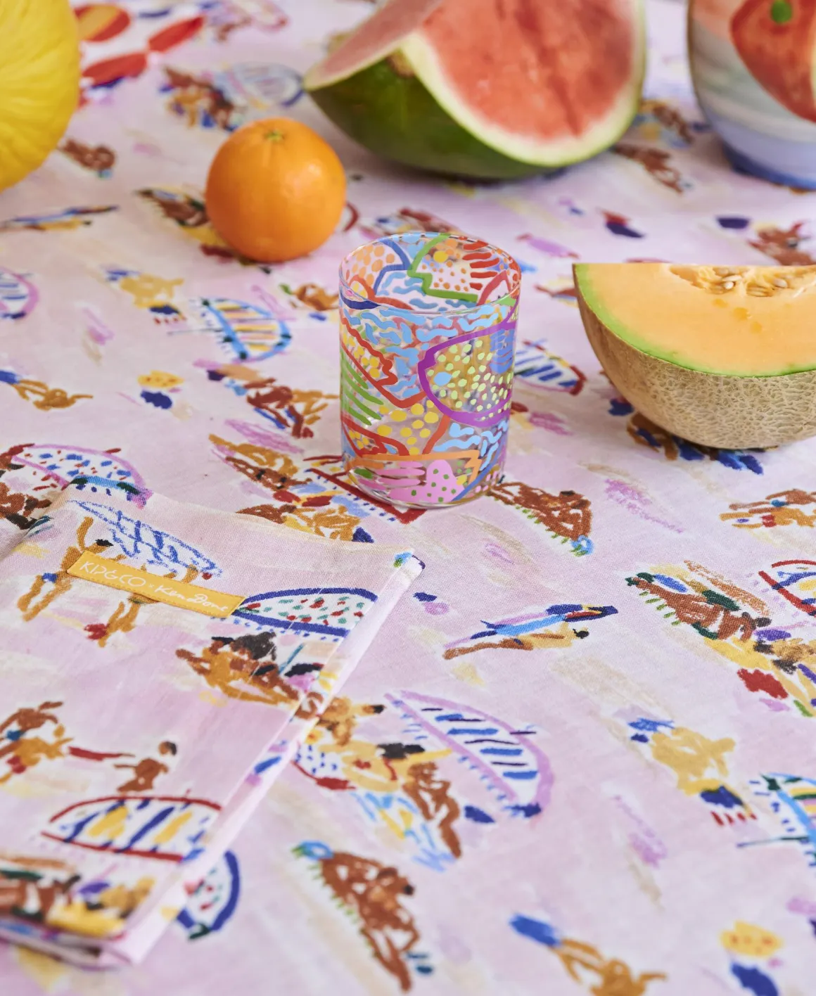 Kip & Co x Ken Done Beach Days Linen Tablecloth