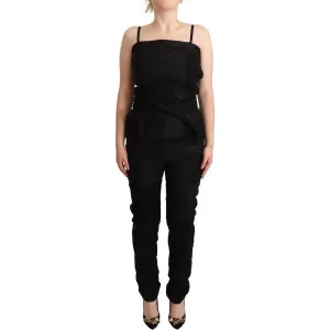 La Maison du Couturier Elegant Sleeveless Jumpsuit Dress in Black