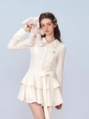 Long Sleeve Bow Cake Dress【s0000006305】