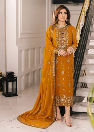 Marigold Yellow Suit - Maahru, Noorie & Meerub '23 by Asim Jofa - AJSM-27