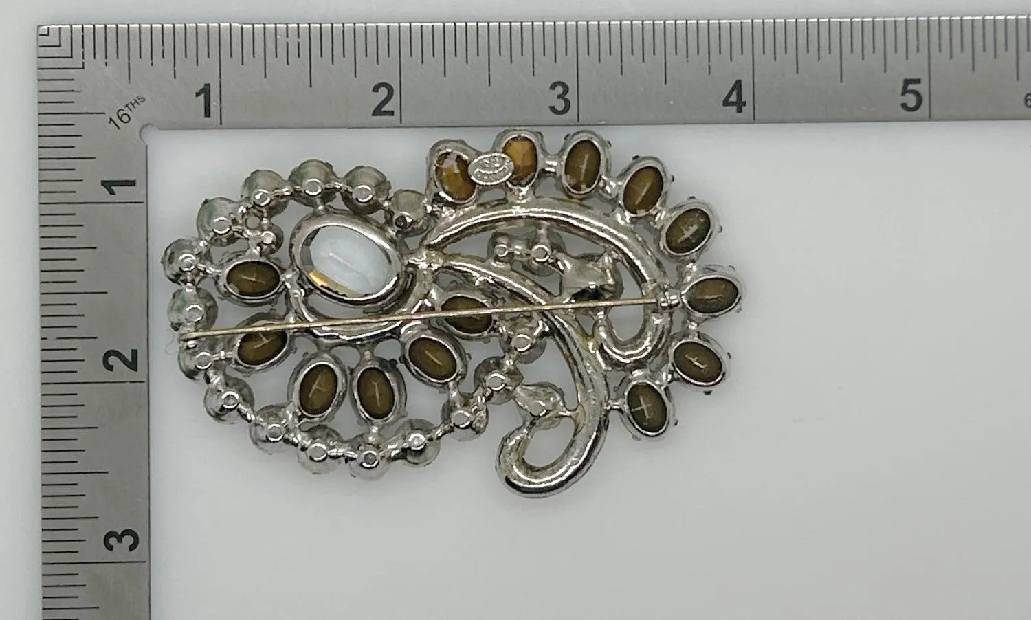 Massive WEISS CO Vintage Rhinestone Pin Brooch