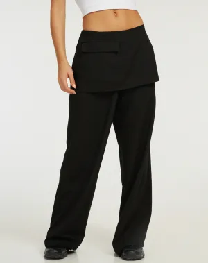 Omara Trouser Skirt in Black