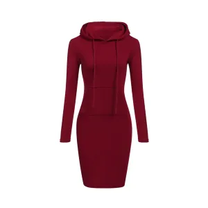 Pre Order:  Kangaroo Pocket Hooded Midi Dress