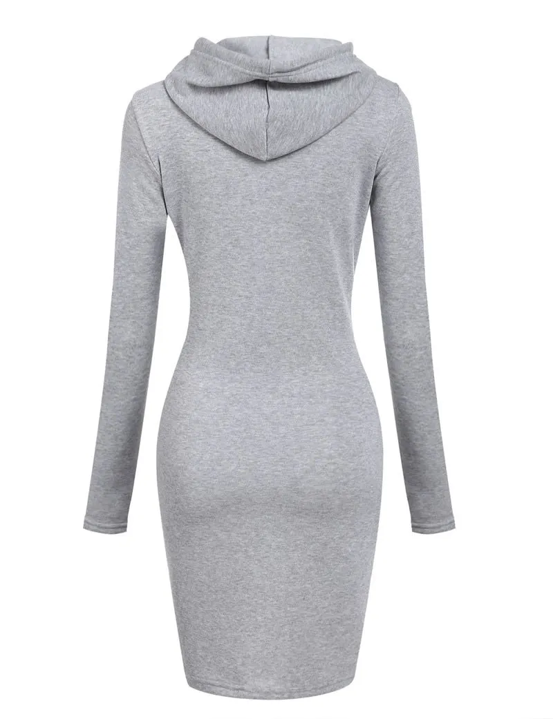 Pre Order:  Kangaroo Pocket Hooded Midi Dress