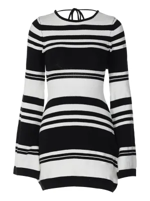 Pre Order:  Striped Backless Knit Mini Dress