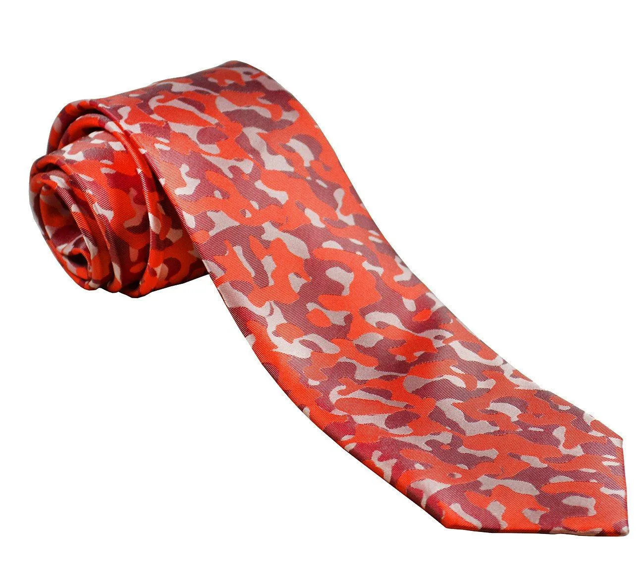 Red Camouflage Silk Tie and Pocket Square