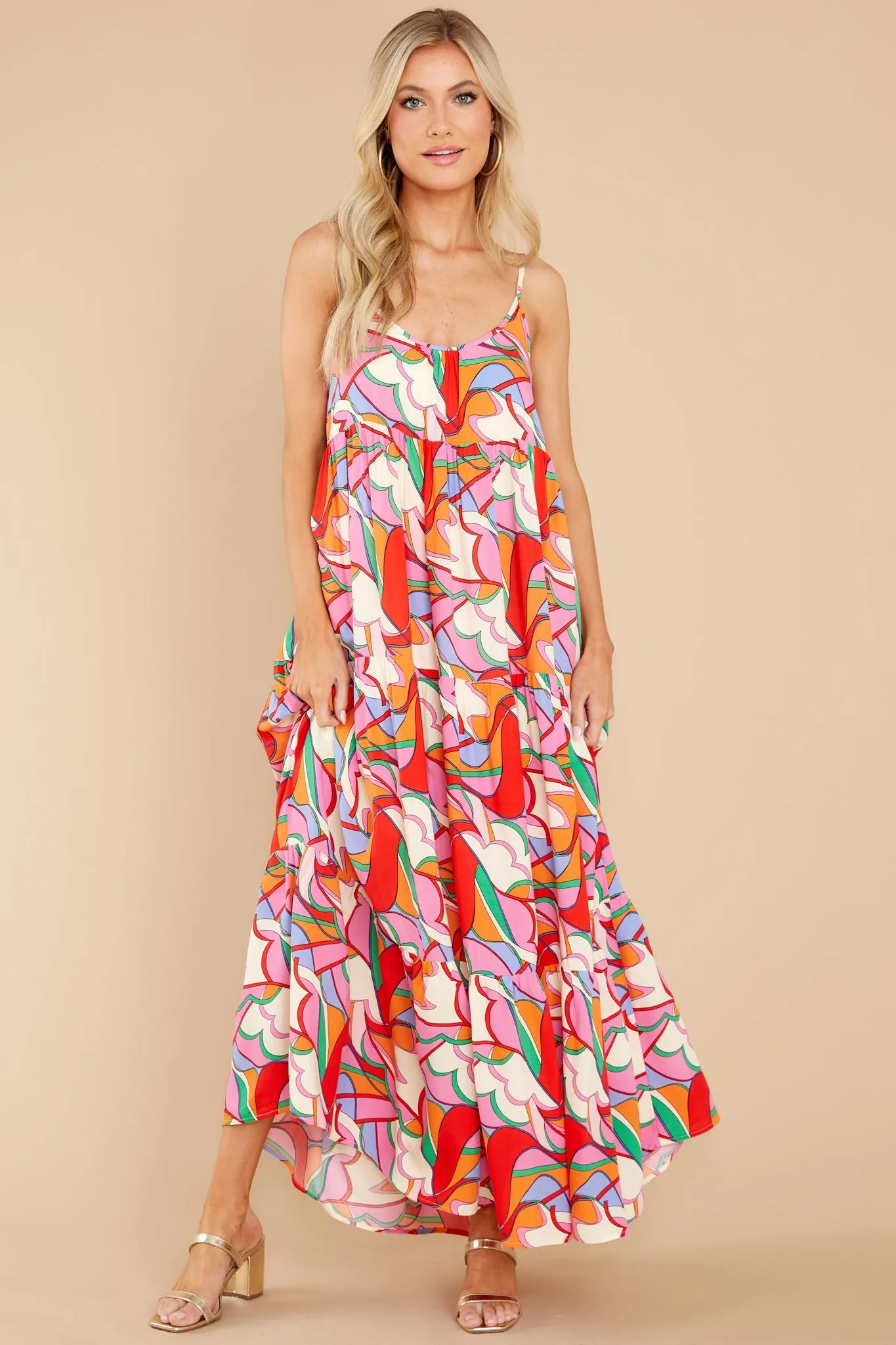 She's The Reason Pink Multi Print Maxi Dress