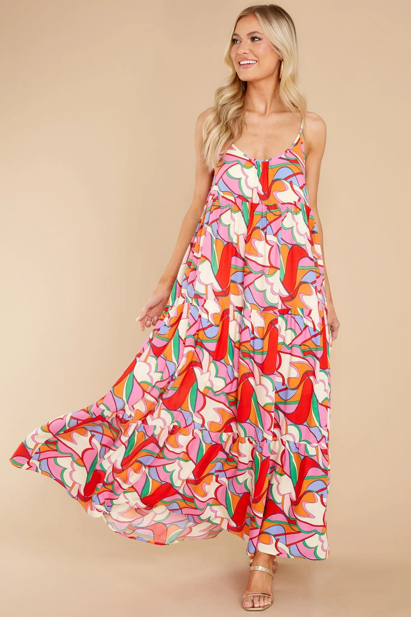 She's The Reason Pink Multi Print Maxi Dress