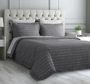 Studio Stripe Quilt Cover Set Range Slate