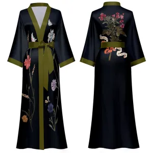 TEEK - Print Flower Long Robe Loungewear